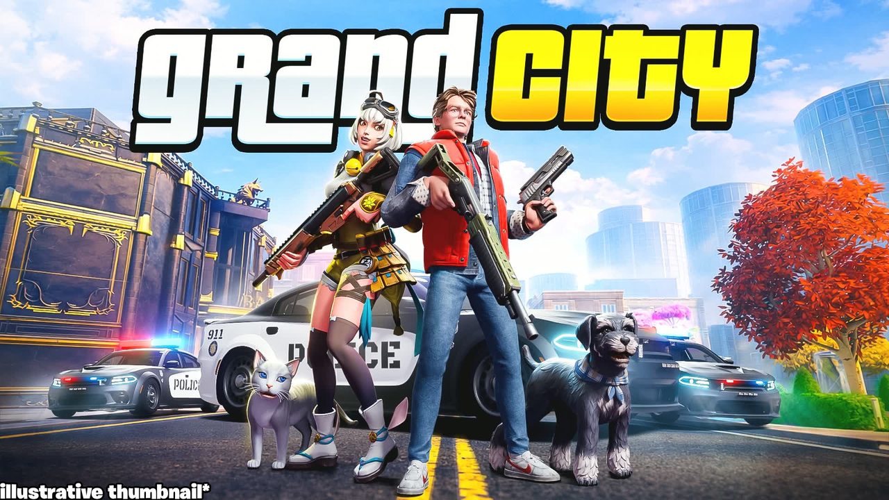 Grand City UEFN map thumbnail (illustrative)